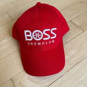 BOSS Snowplow Red Adjustable Baseball Cap